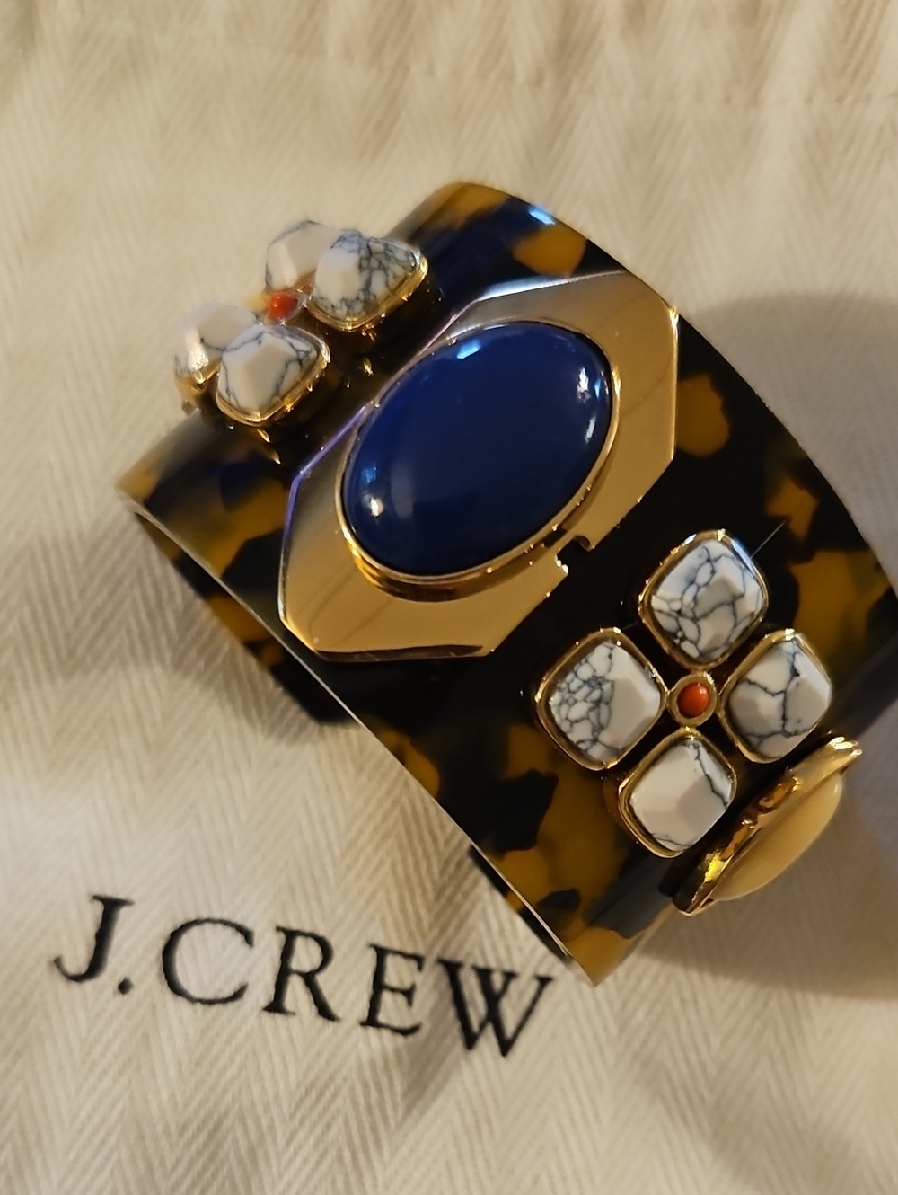 J. Crew Tortoise Style Embellished Cuff